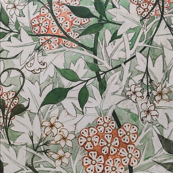 William Morris Vtg “ Jasmine 1872 ” green orange Wall Art Print unframed 11 x 14 - Picture 4 of 4